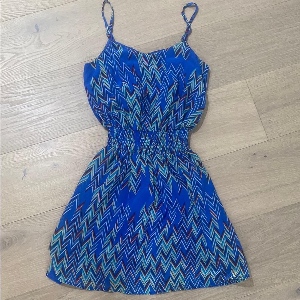 Love Fire Blue Smocked Waist Dress